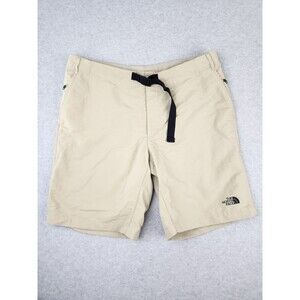 North Face Shorts Men SZ 40 XL Khaki Belted Hiking Trail Walking Water Resistant